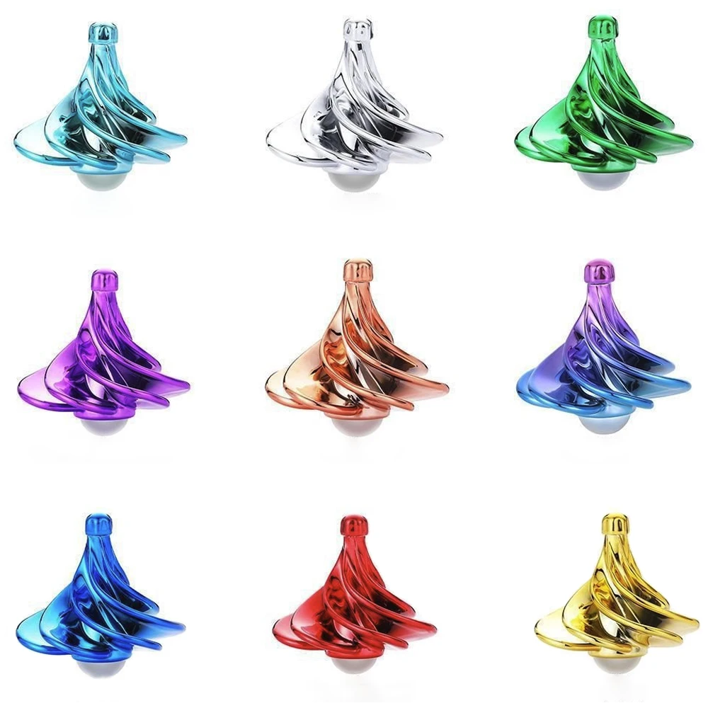 1pcs Toy Pneumatic Gyro Portable Fingertip Decompression Desktop Toy Wind Blowing Rotating Multicolor Gyro Children\'s Gift