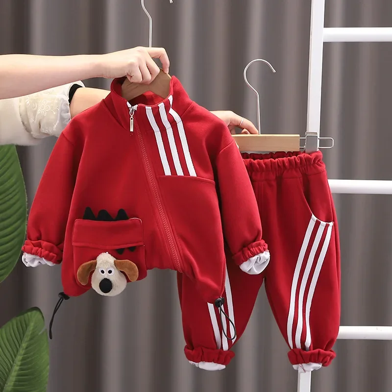

Baby Girls Boys Boutique Clothes 2024 Spring Autumn Striped Diagonal Zipper Long Sleeved Cardigan Coats Pants 2pcs Sport Set