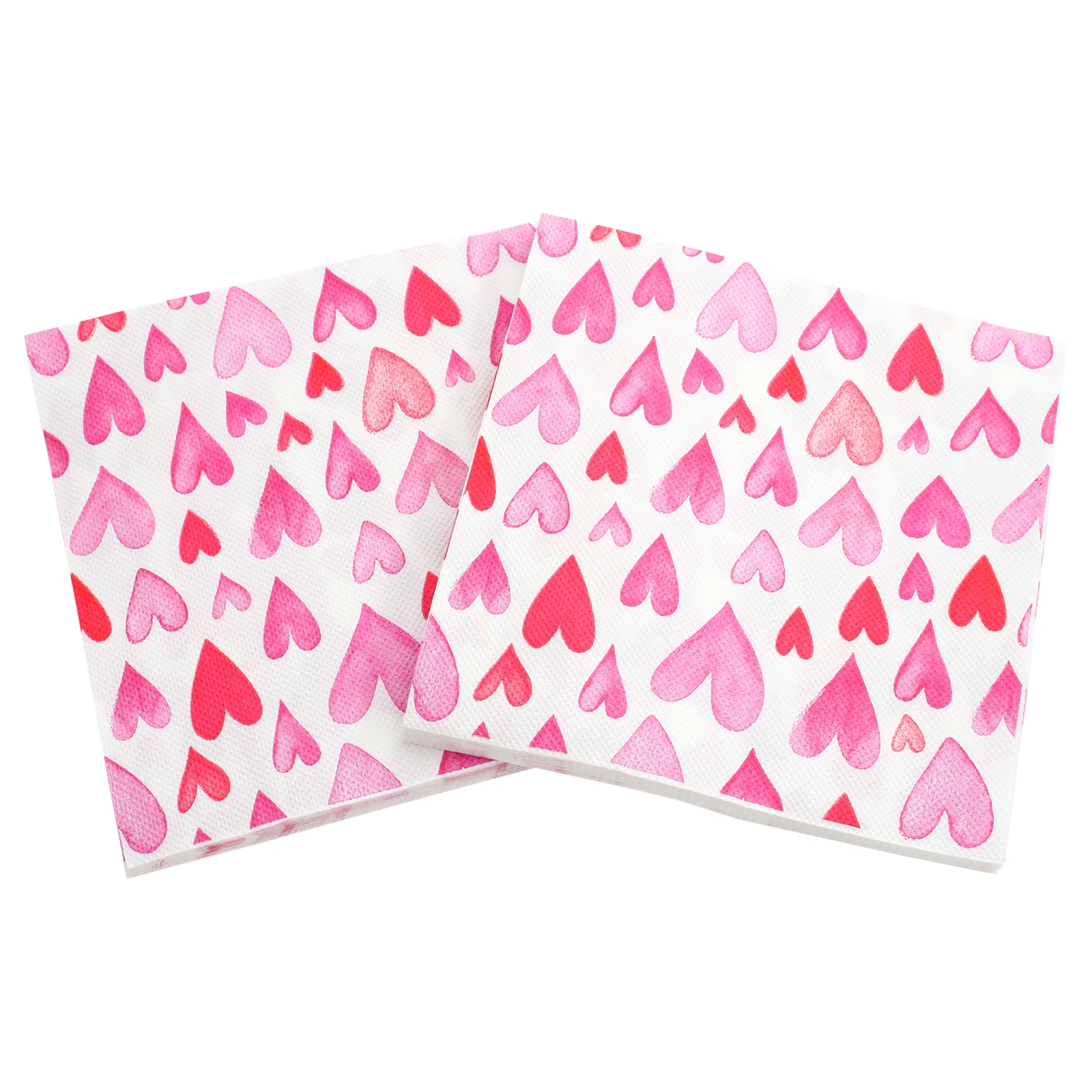 [RainLoong] Print Heart Paper Napkins Love For Valentine's Day Wedding Party Tissue Decoration 33*33cm 1 pack (20pcs/pack)