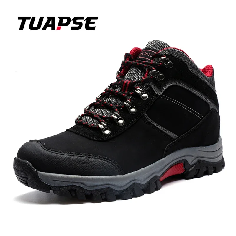 TUAPSE Man Hiking Shoes High top Wear Resistant Sneakers Non Slip Camping Shoes Men Outdoor Boots Spring Autumn Waterproof Shoes