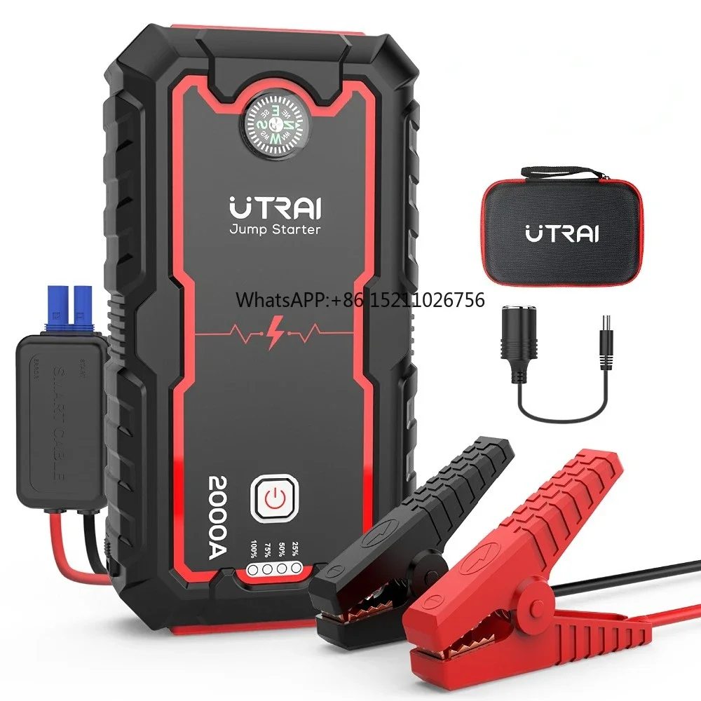 Car Jump Starter Power Bank Vehicle Booster Starting Device  Emergency Tool 2000A Jumpstart Gasoline Diesel Cars Wholesale