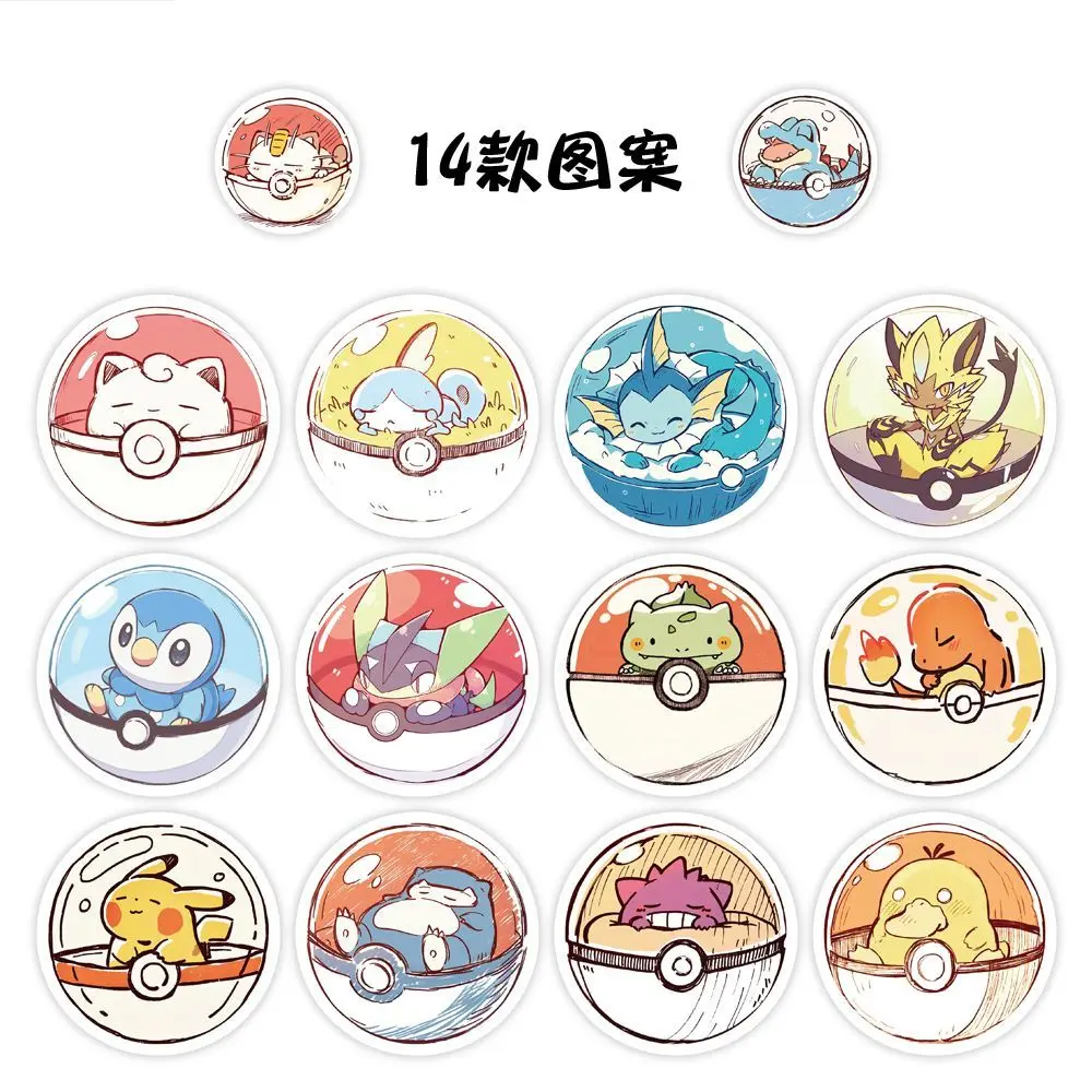 2000 Stück Pokémon Pokéball-Aufkleber, niedliche Cartoon-Pokémon-Animations-Aufkleber für Desktop-Planer und Notizbücher