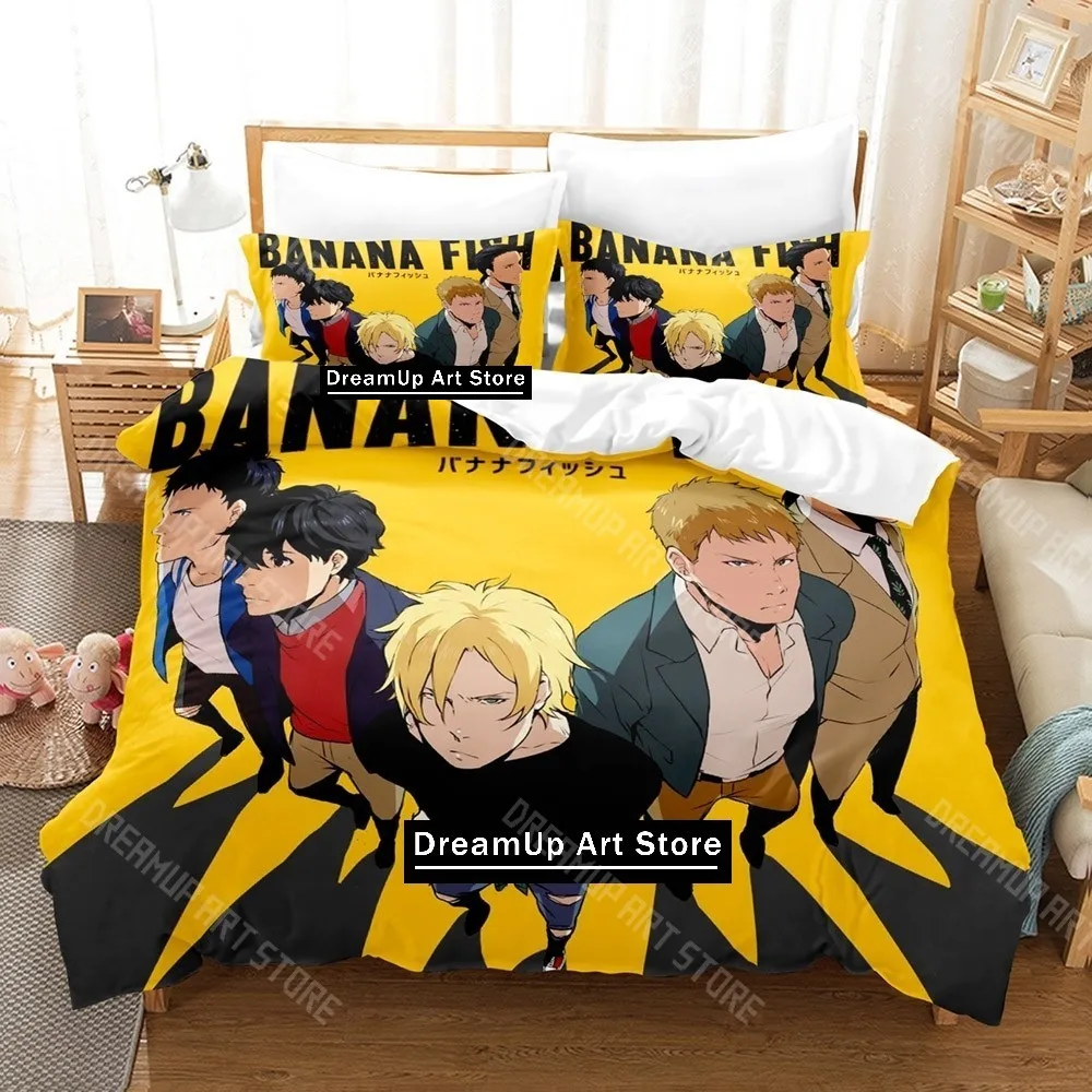 3D Printed Anime Banana Fish Bedding Set for Boys Girls Duvet Cover And Pillowcase Twin Queen King Full Single Double Sizes