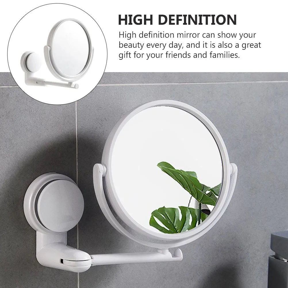 

Punch Free Wall Mounted Mirror Suction Cup Bathroom Mirror for Makeup Application Hair Styling Clear Vision Daily Grooming
