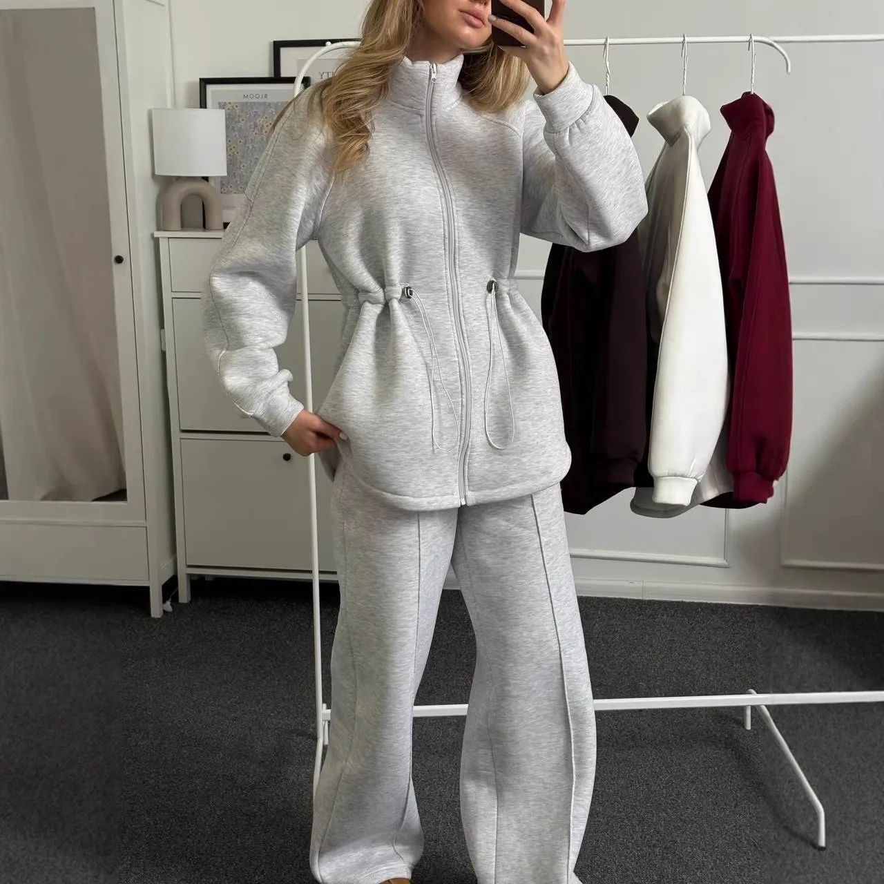 

Spring Women's Clothing Matching Sets Long Sleeve Sporty Casual Tracksuit For Woman Polyester Cotton Streetwear Two Piece Set