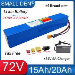 72V 15Ah 20Ah 21700 Lithium battery pack 3000W motor High Power built-in BMS,For 20S E-two wheelers motorcycle Scooter tricycles