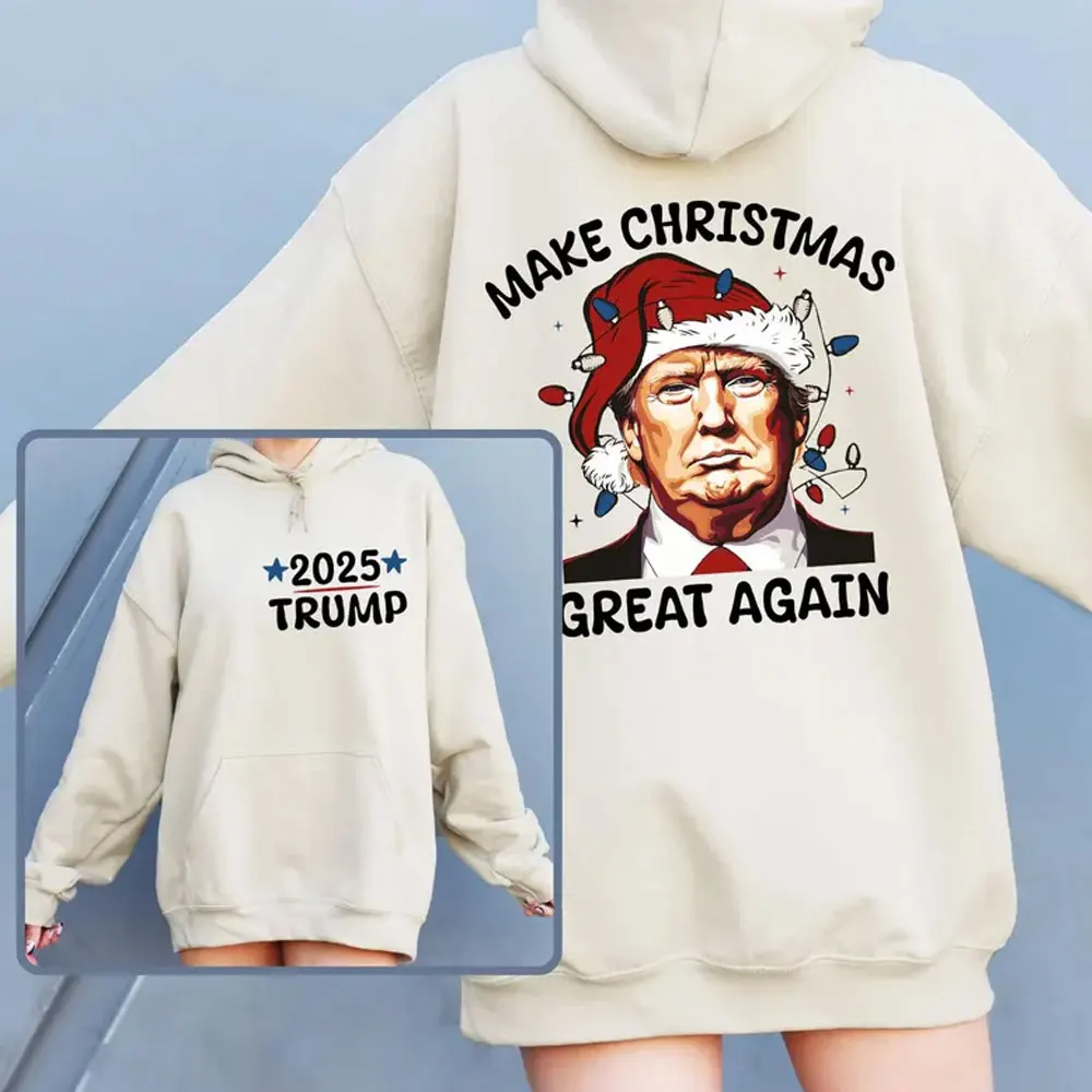 New in Hoodies & Sweatshirts Christmas Trump Sweatshirt Trump 2024 Supporter Republican Trendy Funny Election Streetwear Women