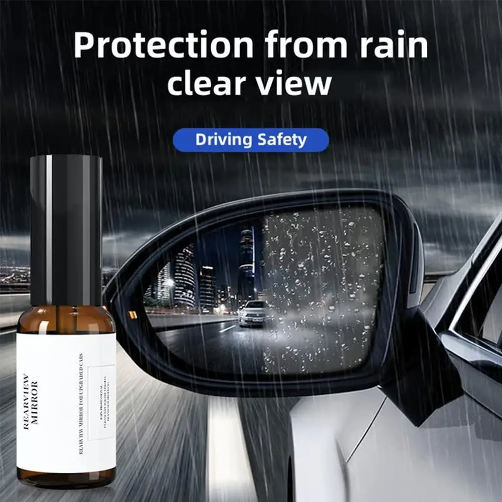 Car Glass Hydrophobic Anti-rain Liquid Rearview Mirror Anti Fogging Water Repellent Visibility Enhancer Glass De-misting Spray