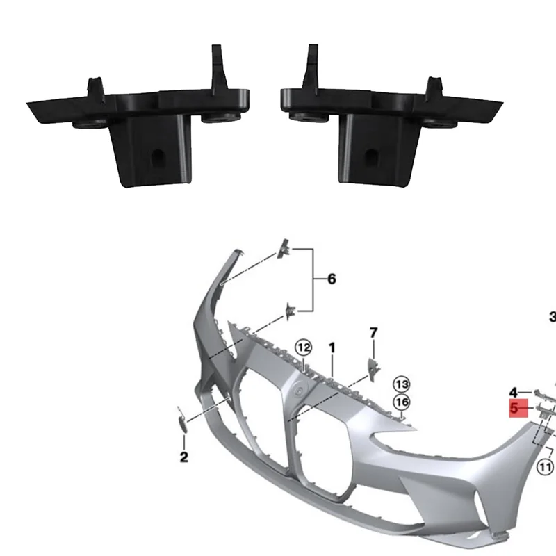 A11F-Left Lower Front Bumper Guide 51118069419 For BMW G80 G82 G83 M3 M4 2020-2023 Parts Car Bumper Inner Bracket Cover