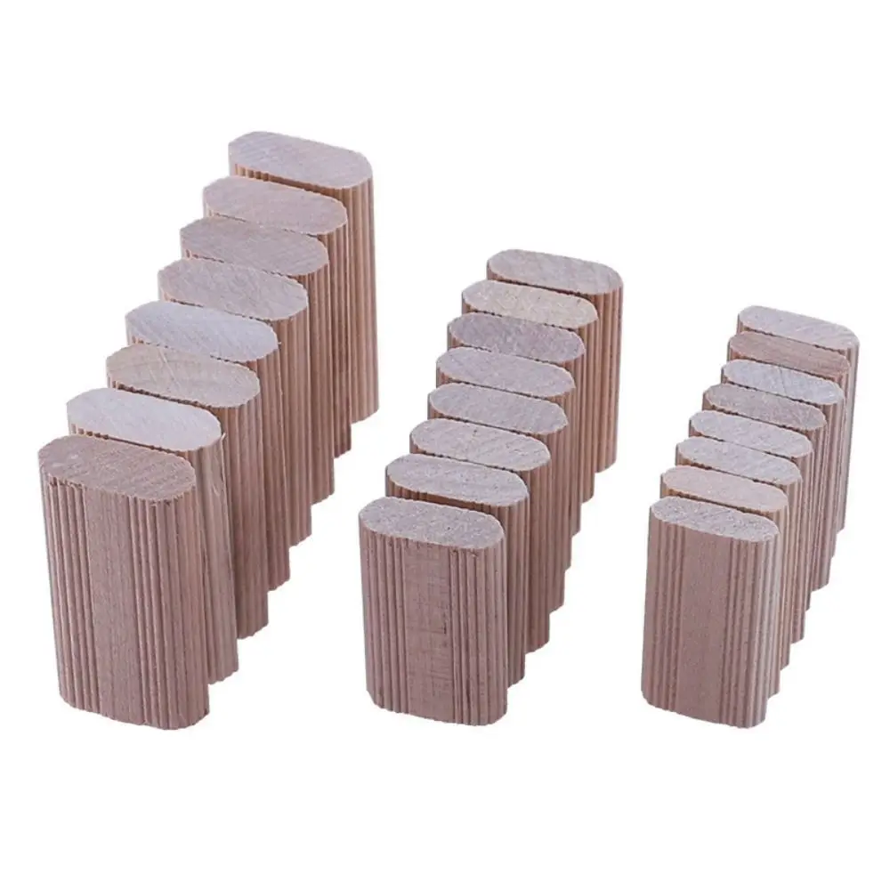 50/100Pcs Beech Wood Domino Tenons Joinery Plugs DIY Furniture Splicing Connectors Connect Board Block Wooden Dowel Connectors