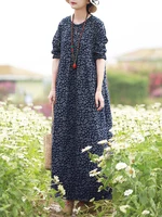 Vintage Floral Dress Woman 2025 ZANZEA Autumn Bohemian Long Dresses Casual Long Sleeve Maxi Vestidos Loose Robe Femme Oversize - Image 2