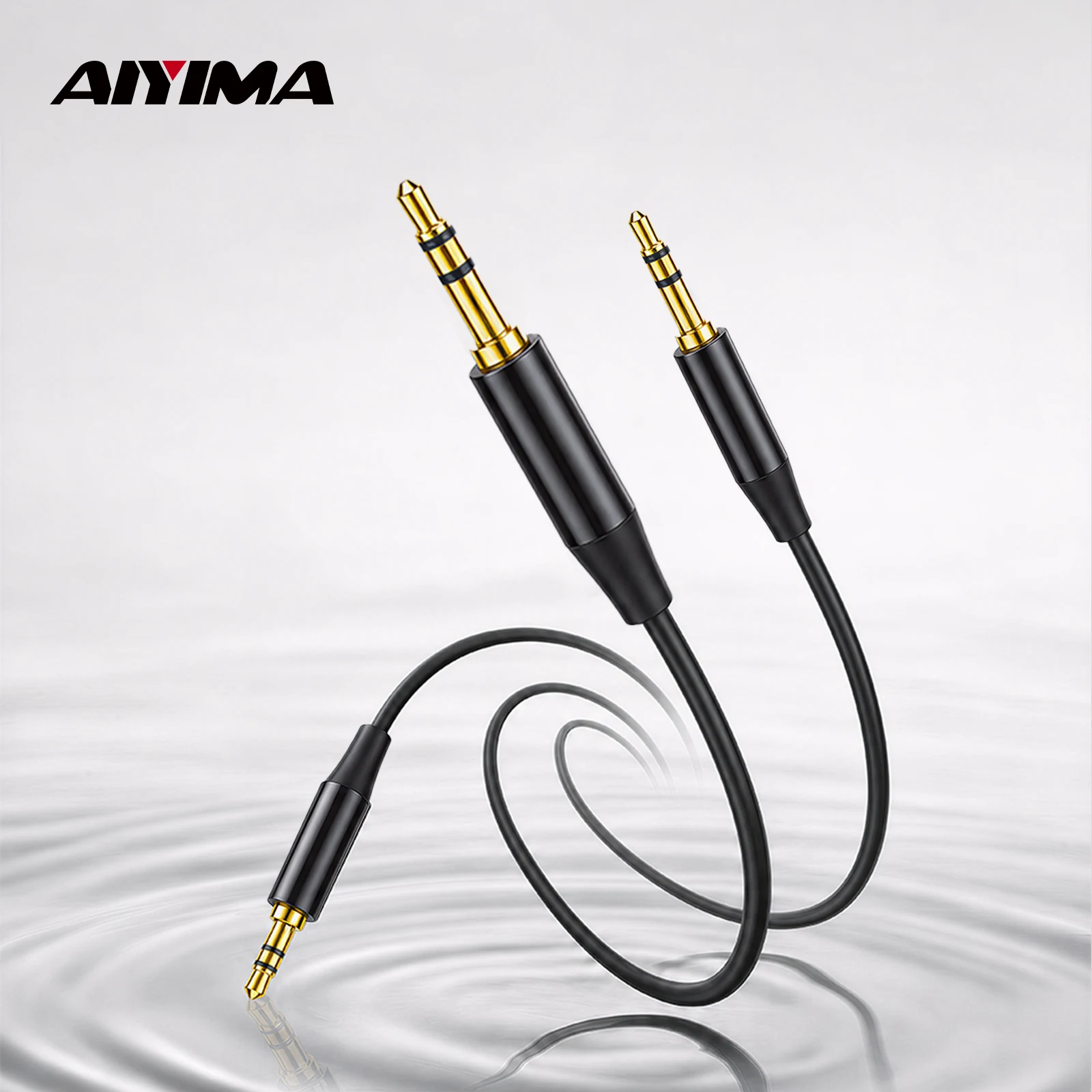 AIYIMA 1PC 3.5MM 1 to 2 Audio Cable 12V Trigger Cable 70mm Length for Power Amplifier Pre-amplifier T20 A20 D20 A80