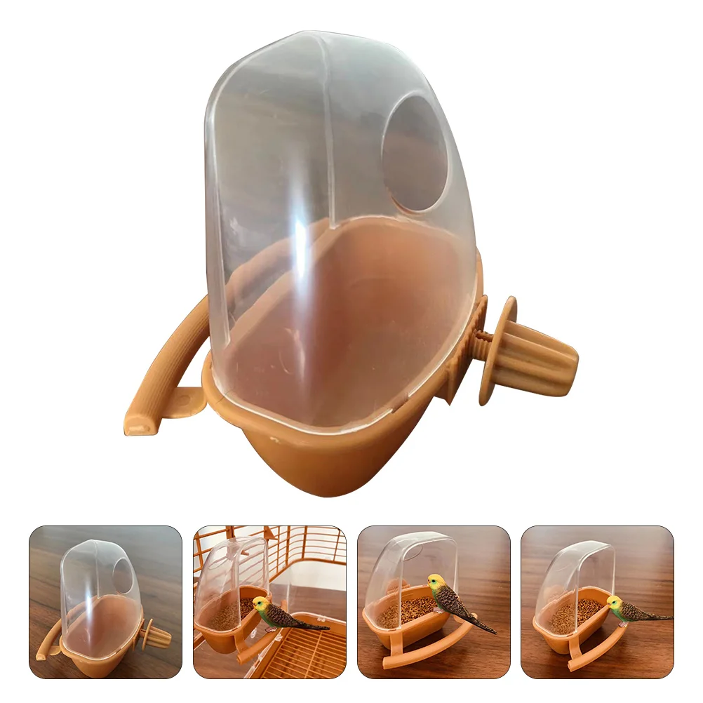 

2Pcs Splash-proof Bird Food Box Parrot Feeder Clear Container Pet Cage Accessories Durable Plastic Perch Stand Rest Place Easy