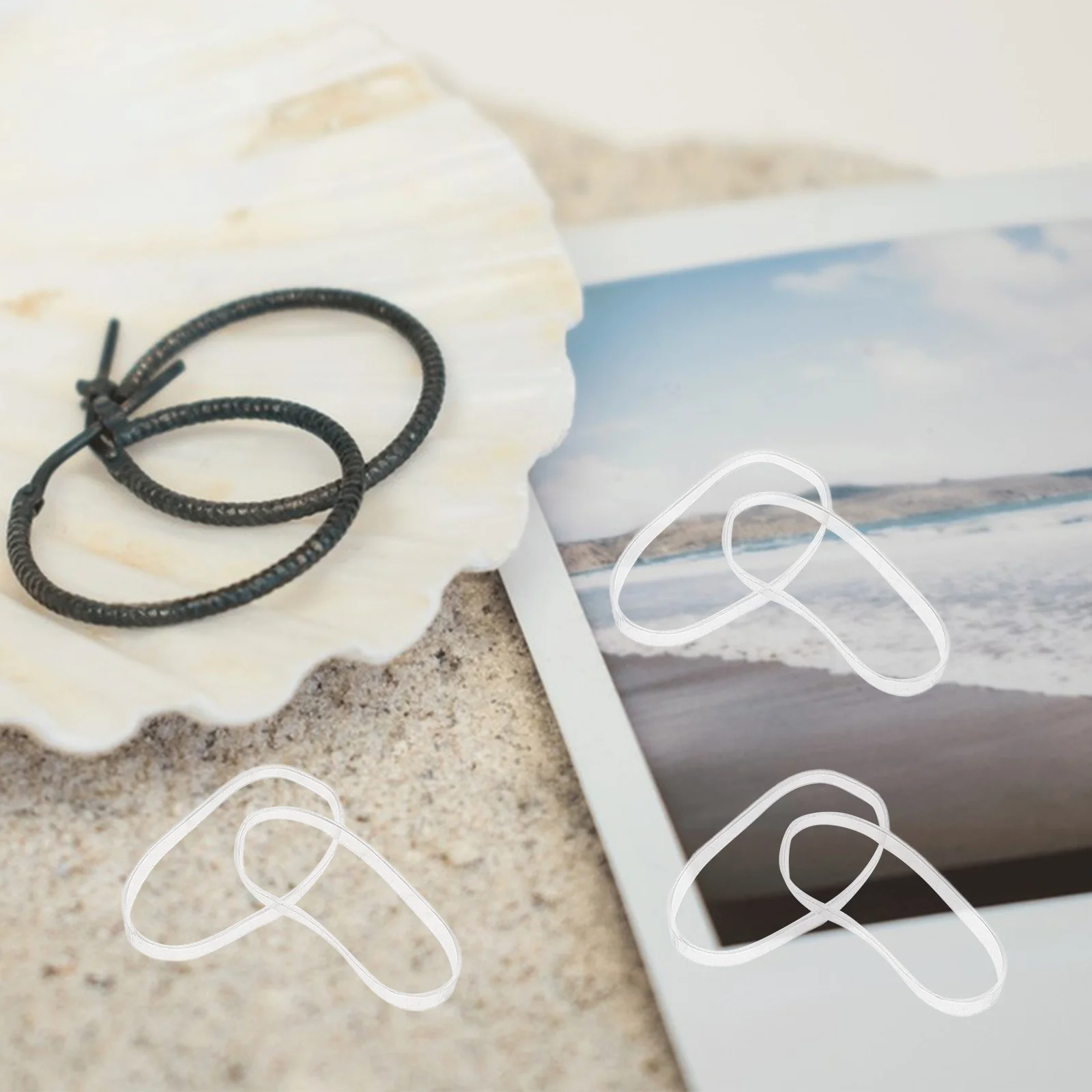 300 قطعة من أربطة الشعر المرنة الشفافة حامل ذيل حصان صغير شفاف للنساء الضفائر ربطات شعر صغيرة قابلة لإعادة الاستخدام ناعمة قابلة للتمدد #5