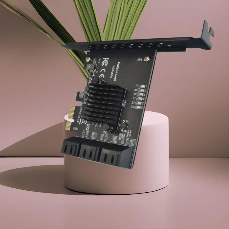 

Pcie to Sata ASM1166 Chip SATA Controller PCI-E X1 SATA3.0 6Gbps 6 Ports Multiplier Sata Pcie Controller for Desktop PC Computer