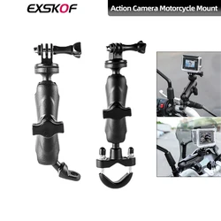 For GoPro Motorcycle Bike Handlebar Rearview Mirror 360°Mount Bracket For GoPro Hero 13 12 11 10 9 8 7 DJI Action 3 Insta360 X3