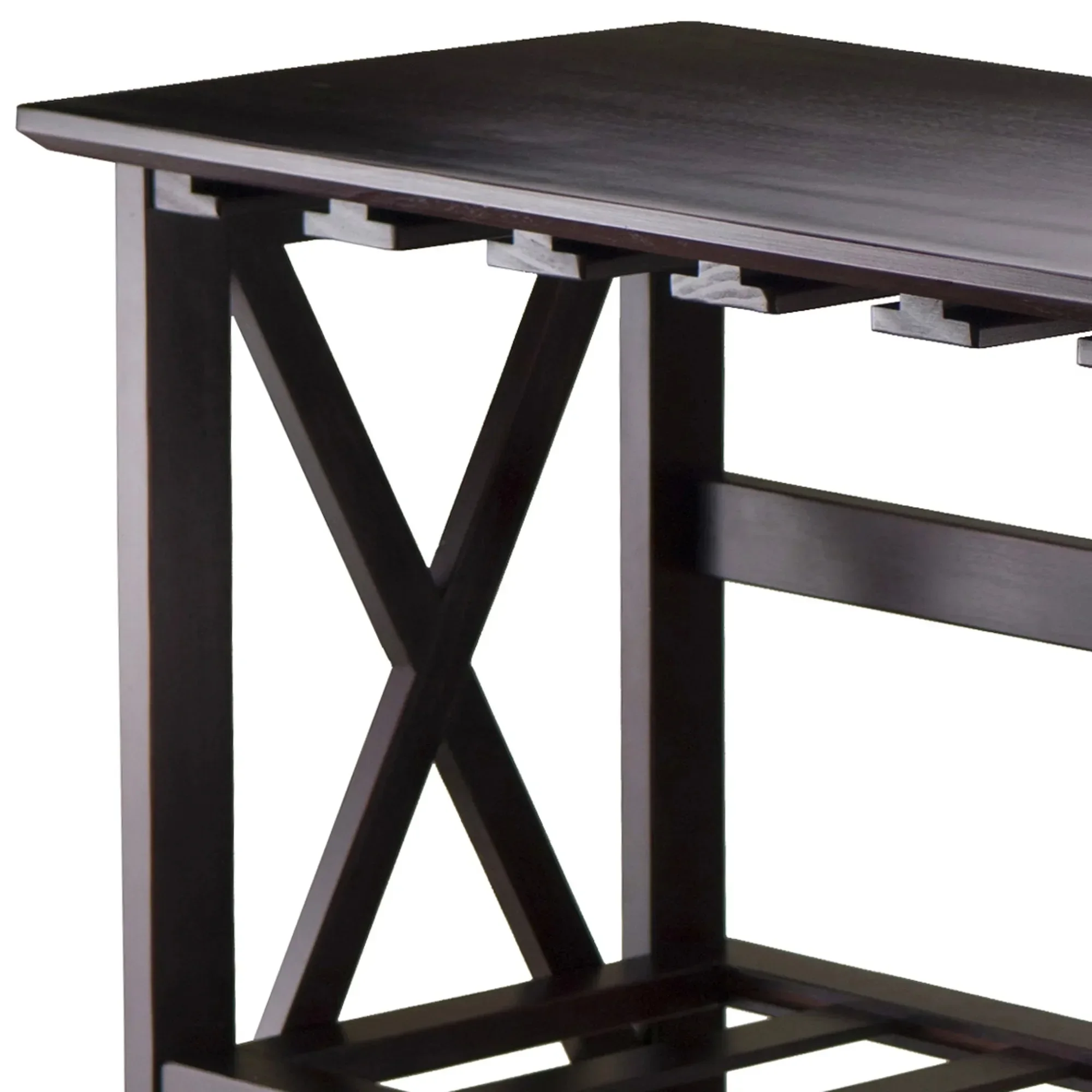 يتيح رف عرض نبيذ الإسبريسو أن يعزف زجاجاتك المفضلة مع نظاراتك