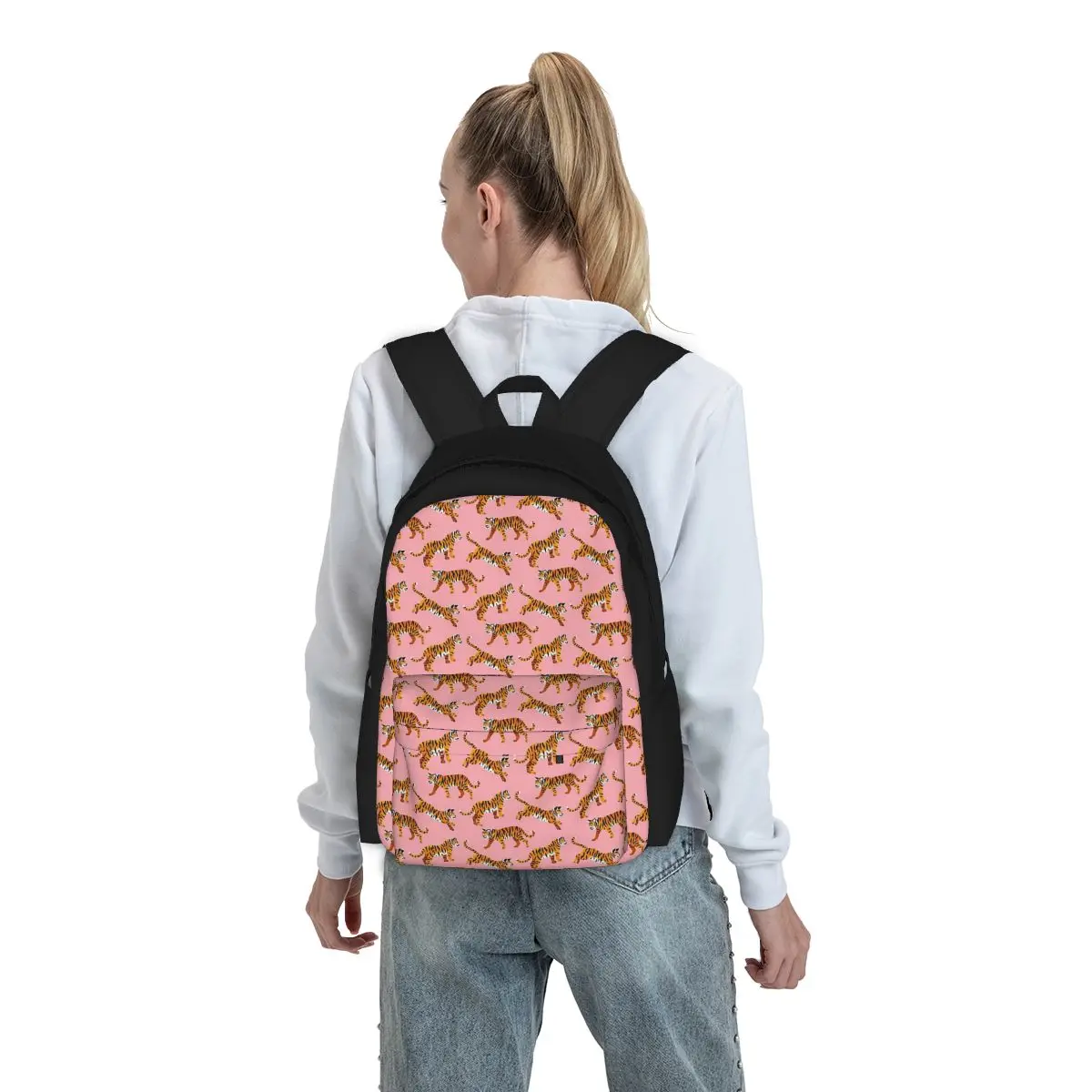 Bengal Tiger-Peachy Pink Rucksäcke Jungen Mädchen Bücher tasche Kinder Schult aschen Cartoon Kinder Rucksack Laptop Rucksack Umhängetasche