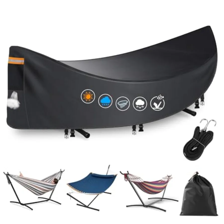 

WaterproofHeavy Duty 420D Hammock Stand Covers for Outdoor Breathable Dust Protector with 2 Air Vents 3 Windproof Buckles Unive