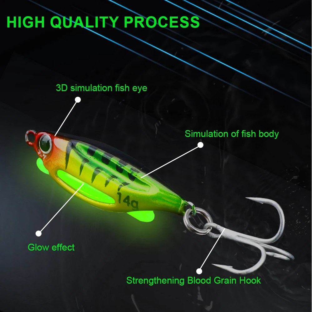 NGB Señuelo jig duro ojo 3D luminoso con barras para lubina trucha - imagen 4