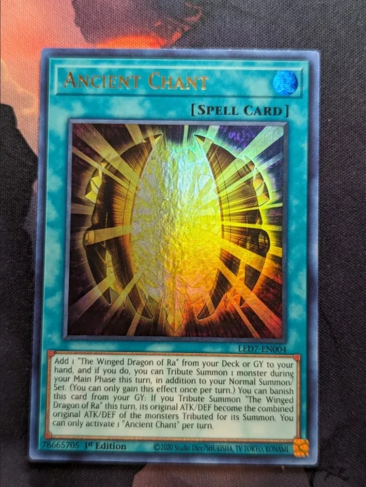 

Yugioh KONAMI Duel Monsters LED7-EN004 Ancient Chant Ultra Rare English 1st Edition Collection Mint Card