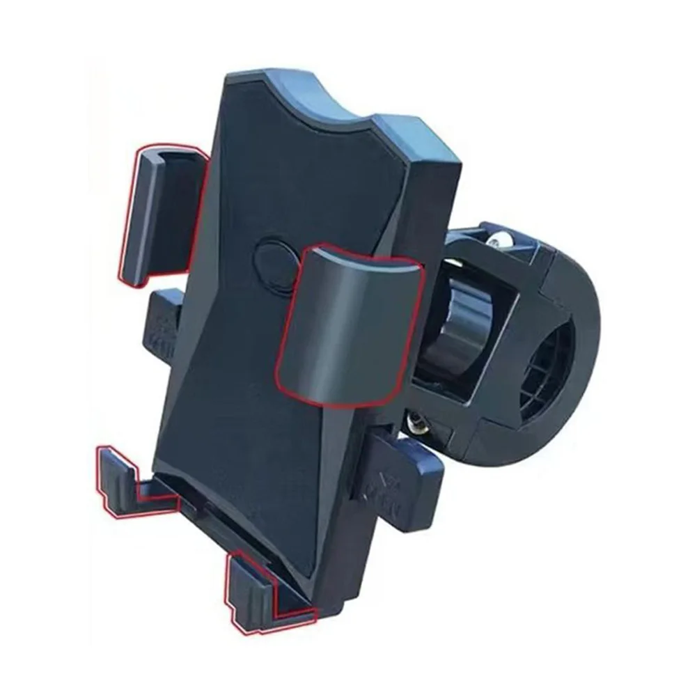 قفل ميكانيكي حامل جوّال بلاستيكي أسود حامل هاتف دراجة نارية قابل للتعديل زاوية عرض ملحقات ركوب الخيل في الهواء الطلق #2