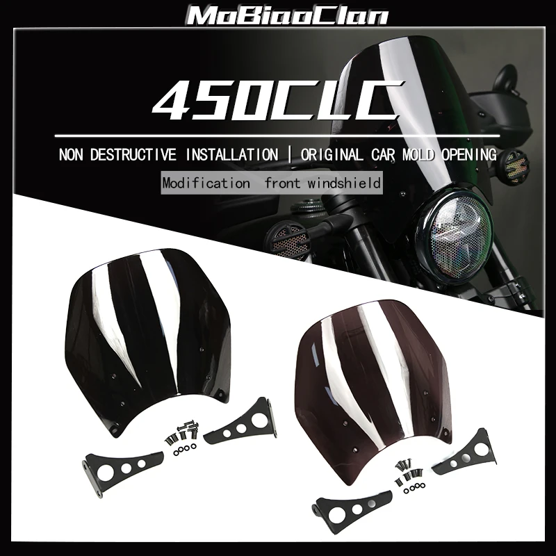 For CFMOTO 450CLC 450clc Motorcycle Accessories Windshield Retrofit Decoration Small Windshield Front Heighten Windshield