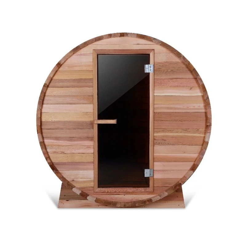 

l # Indoor Wooden Burning Barrel Sauna Outdoor Barrel Sauna Solid Wood Hemlock Cedar Wood Wet Steam Traditional Sauna Room