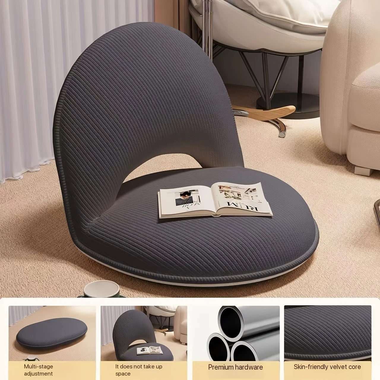 Folding Tatami Floor Sofa - Japanese-style Cushions in 4 Colors with Backrests for Sitting on The Floor, in BedroomThe Balcony