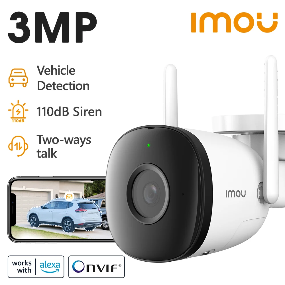 IMOU Bullet 3C 3MP Wifi IP Camera Automatic Tracking AI Human Detection Outdoor Surveillance Security Protection Weatherproof