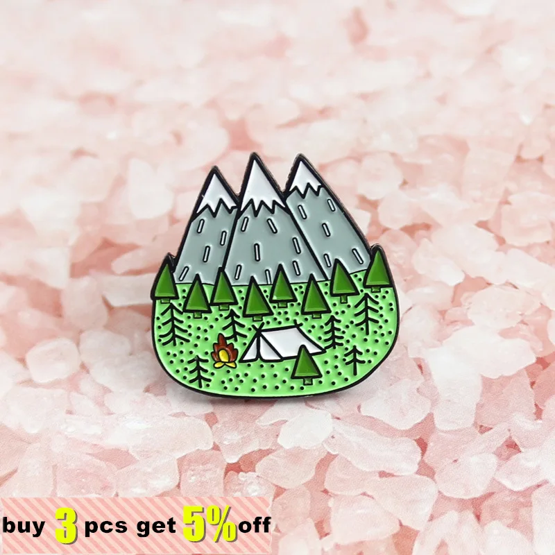 الجبال الخشب الغابة دبابيس الذروة الطبيعة الغابات التخييم مغامرة الهواة الشارات المثبته بالدبابيس قبعة حقيبة مجوهرات الأزياء بالجملة #3