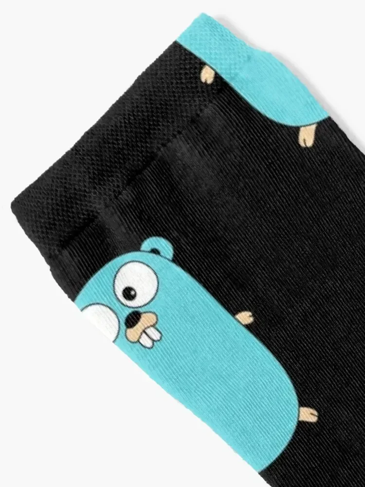 The Go Gopher: Official Golang Logo (Black) Socks sports and leisure Stockings man Socks Women Men's