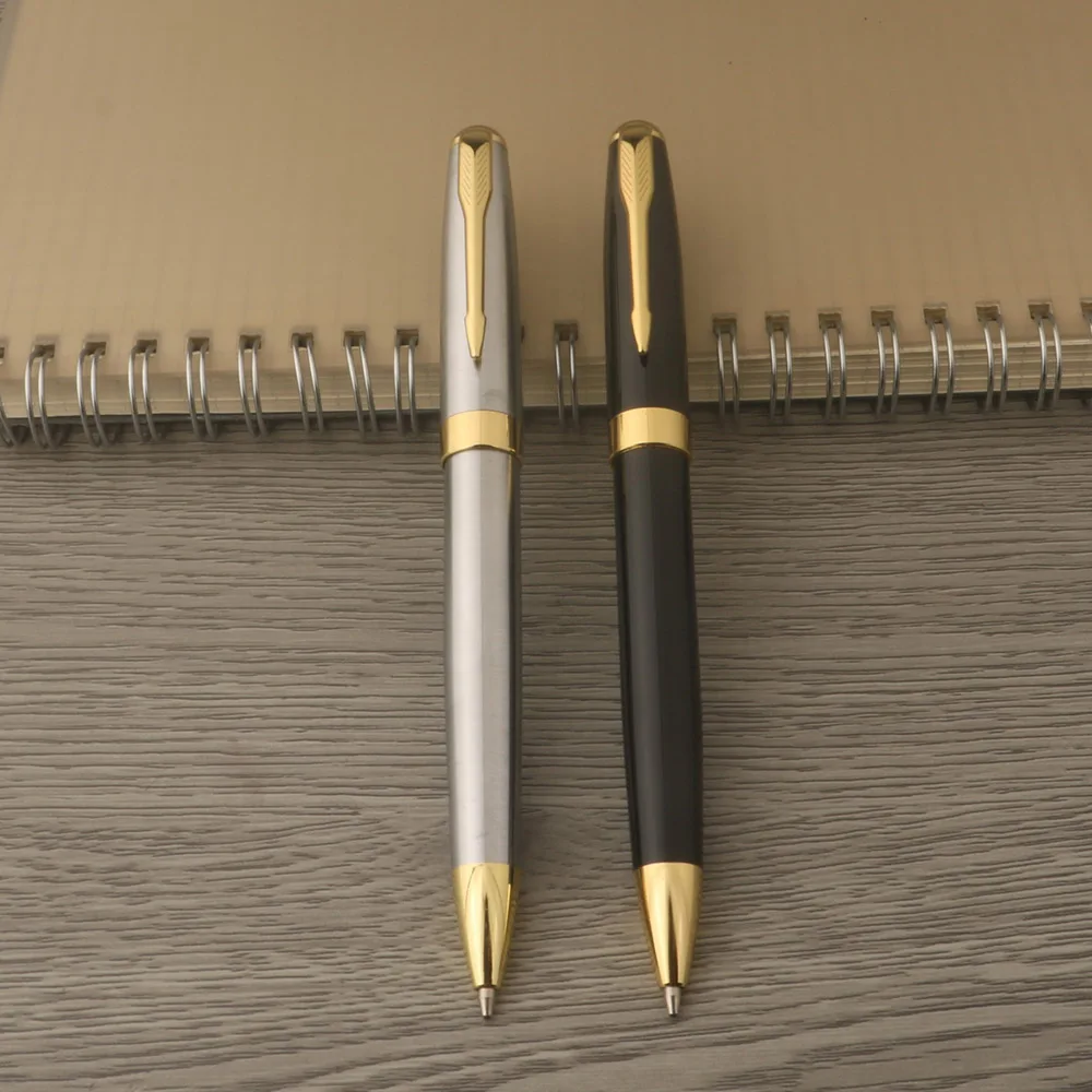 

High Quality Brand metal ballpoint pen black golden School Student Office Gifts Stationery ink pens