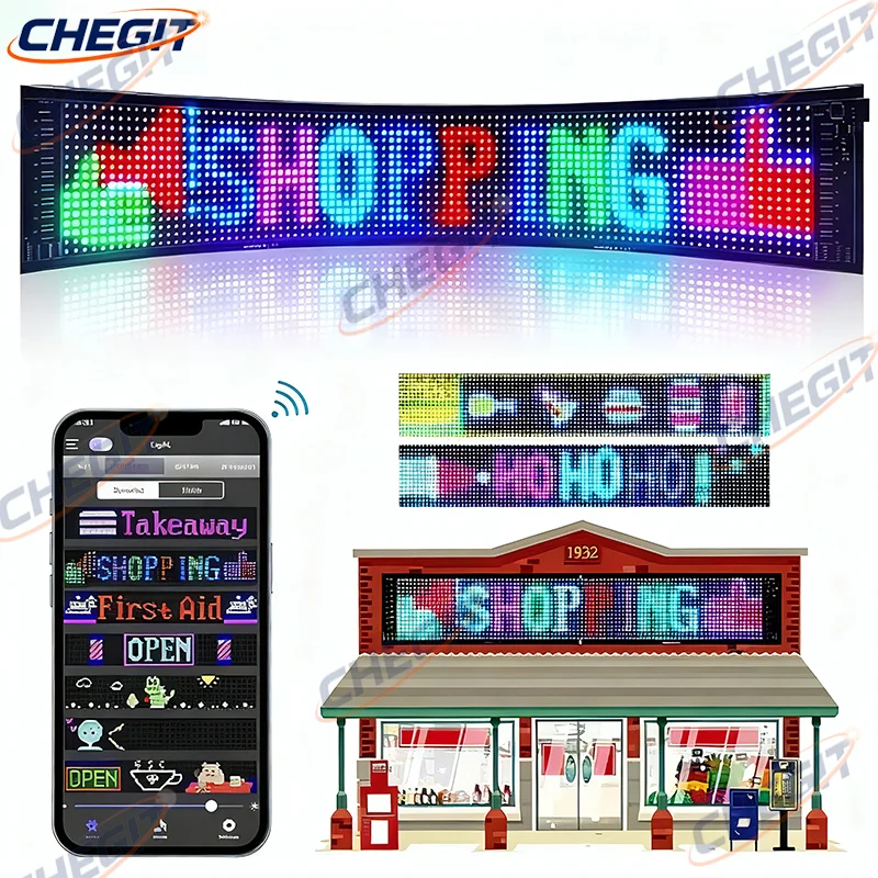 

Eye LED Sign Truck Scrolling Advertising remote Control Light Custom Text Pattern Animation Programmable Display for Truck