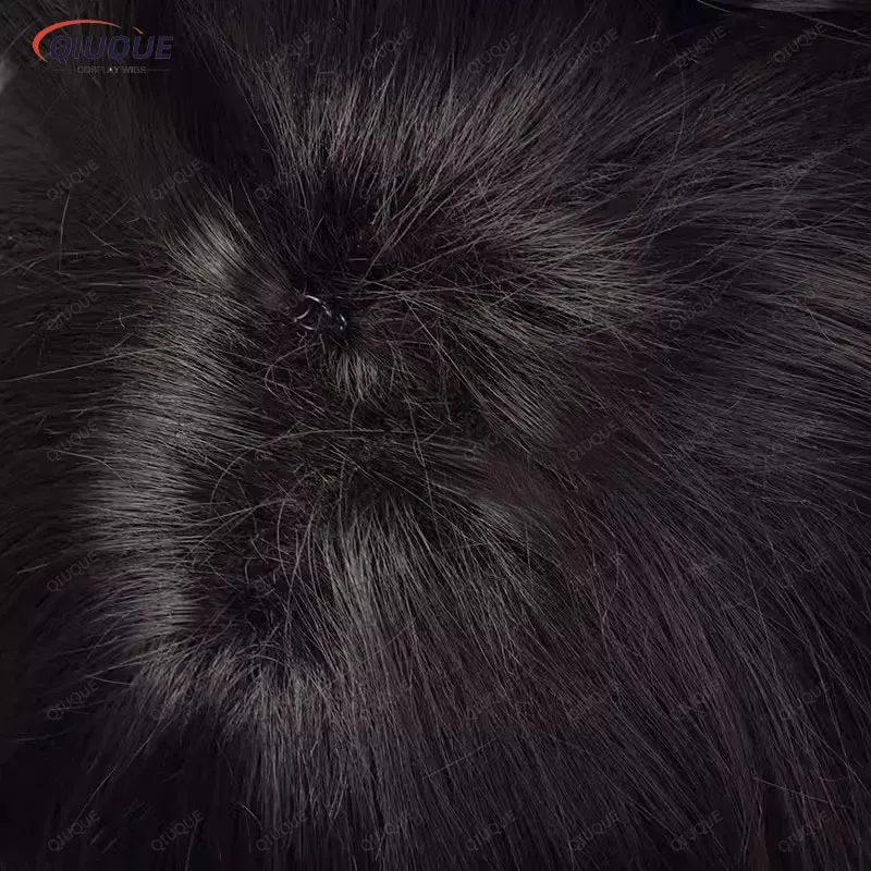 LQLuca Balsa تأثيري قصيرة مع ذيل حصان شعر مستعار أسود تأثيري أنيمي الباروكات مقاومة للحرارة بيروكات صناعية + غطاء شعر مستعار