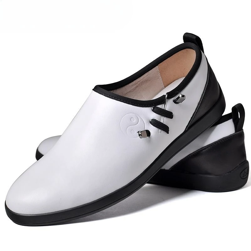 أسود أبيض كلاسيكي تاي تشي أحذية رجل إمرأة الانزلاق على الأزواج فنون الدفاع عن النفس التدريب حذاء مريح التقليدية أحذية الكونغ فو #2