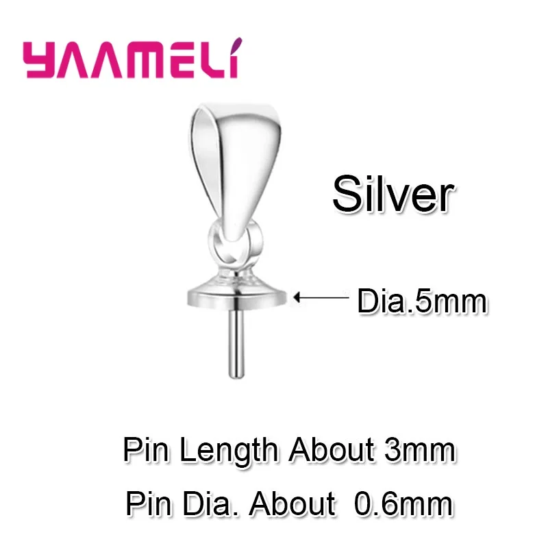 100 Stück 925 Sterling Silber Schrauböse Pin Bail Top gebohrte Perlen Endkappe für DIY Charm Anhänger Anschlüsse Schmuckherstellung – Detail 9