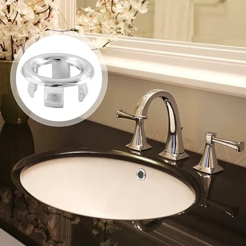 4/2/1Pc Plastic Sink Hole Overflow Cover for Kitchen Bathroom Basin Trim Bath Drain Cap Sink Wash Basin Round Overflow Ring Plug