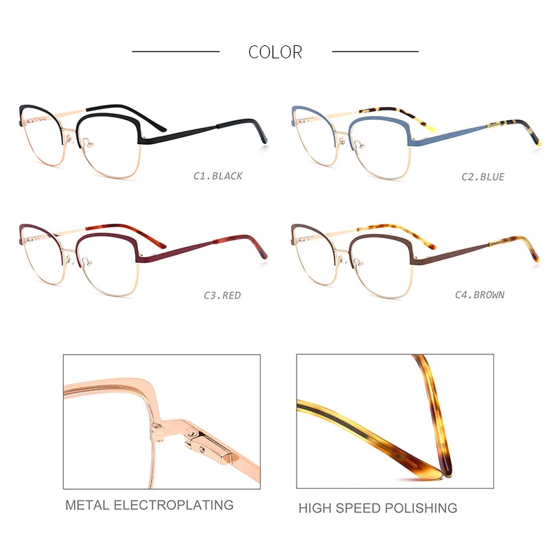 KANSEPT Fashion Cat Eye Glasses Frame Women Vintage Myopia Optical Prescription Glasses Eyewear Spectacle Frames High Quality