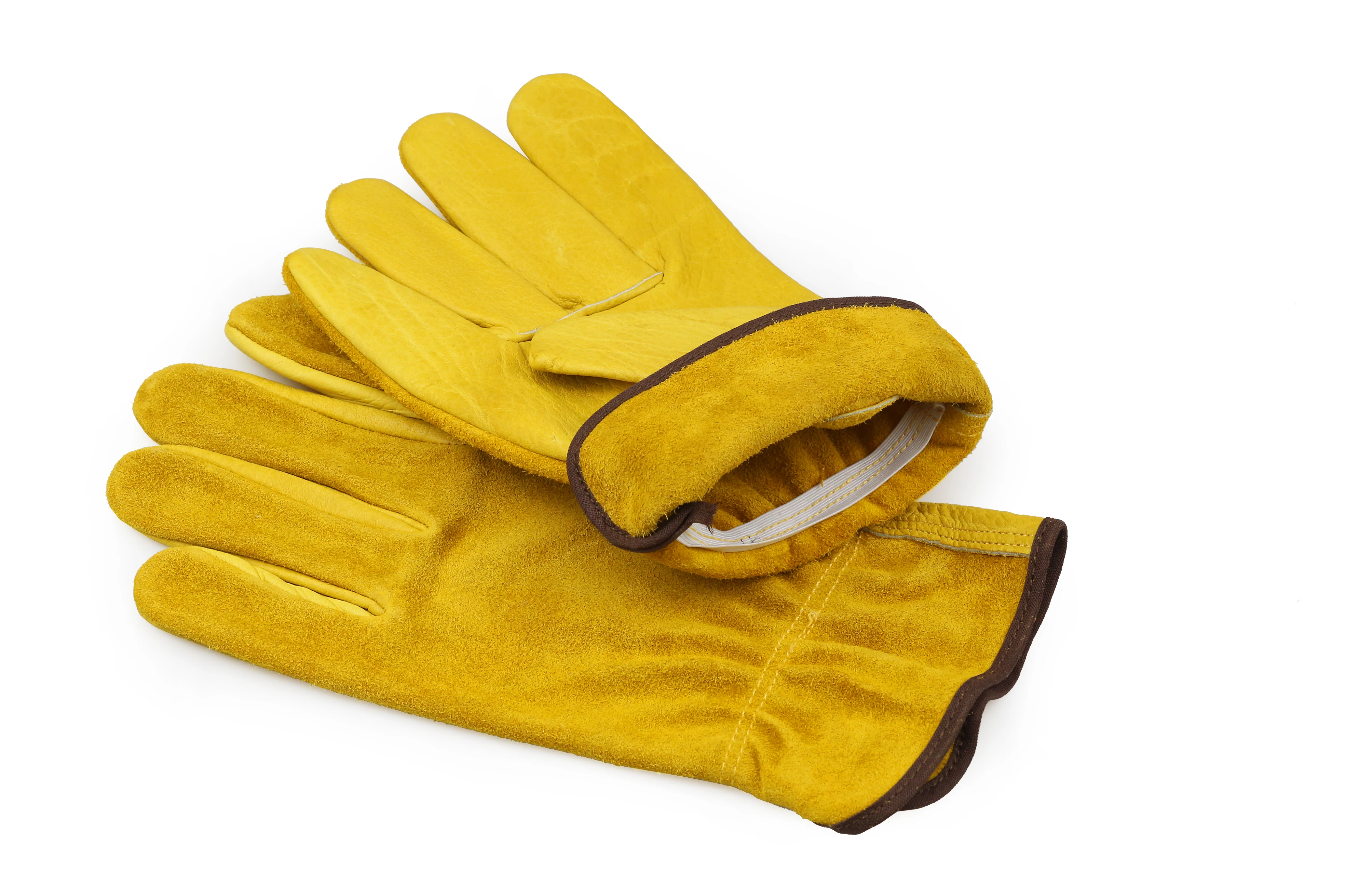 Leather Work Gloves Flex Grip Tough Cowhide Gardening Glove for Wood Cutting/Construction/Truck Driving/Garden/Yard Working