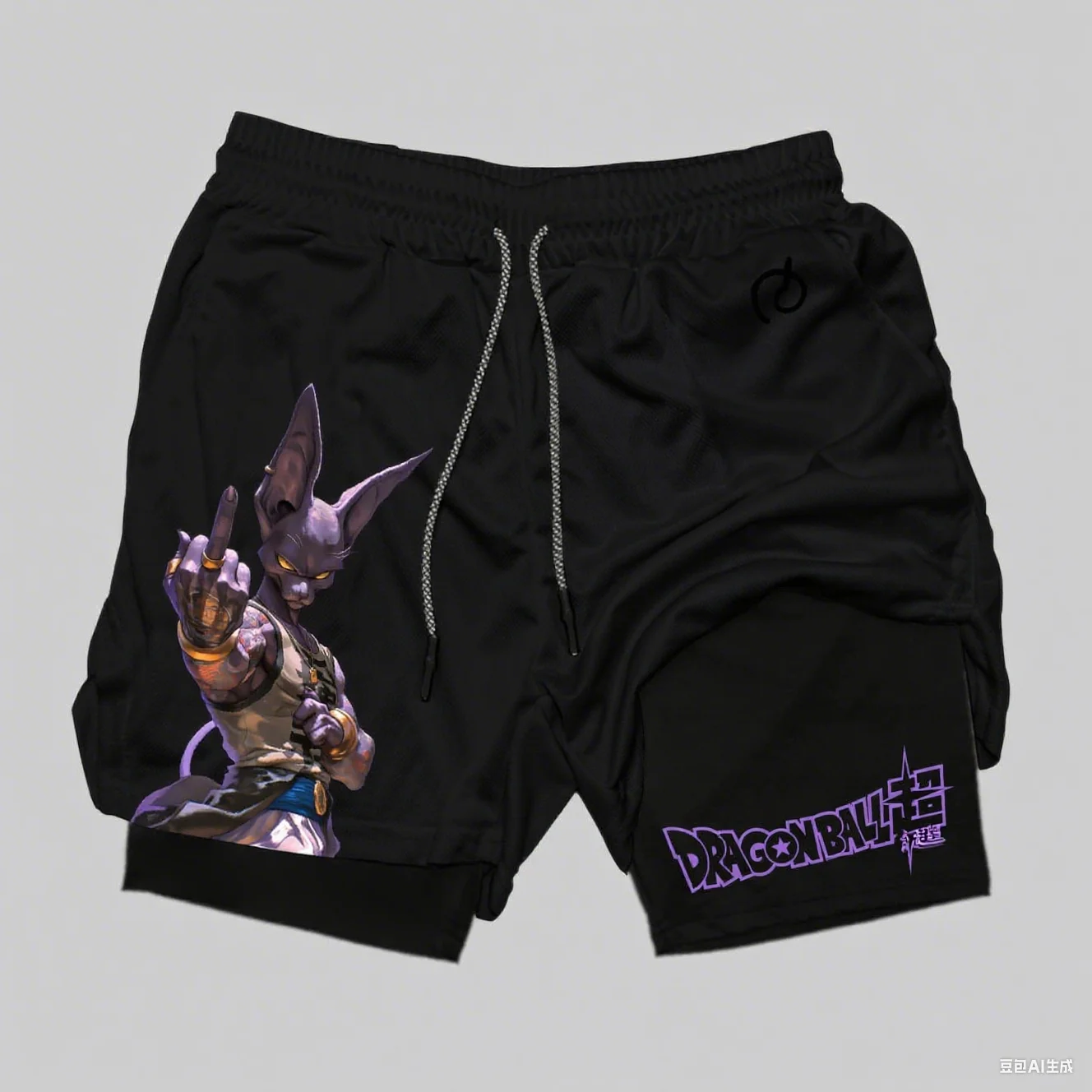 드래곤볼 Y2K 이중 레이어 반바지 2025 여름 남성용 신상 슈퍼 애니메이션 프린트 헬스 트레이닝 수영 2-in-1 스포츠 반바지