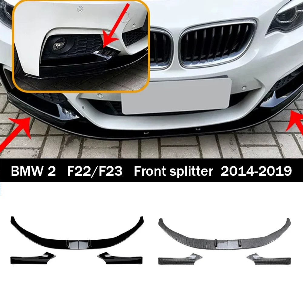 

Автомобильный передний бампер, спойлер для BMW 2 серии F22 F23 M235i M240i 220i 228i 230i M-Sport 2014-2019, диффузор, защита, тюнинг, Bodykit