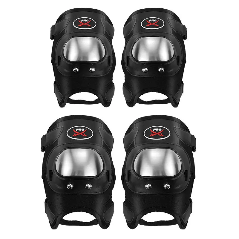 Riding Motorcycle Kneepad Elbow Pads Motorbike Stainless Steel Outdoor Sports Racing Protective Motocross Gear Protector Kit New