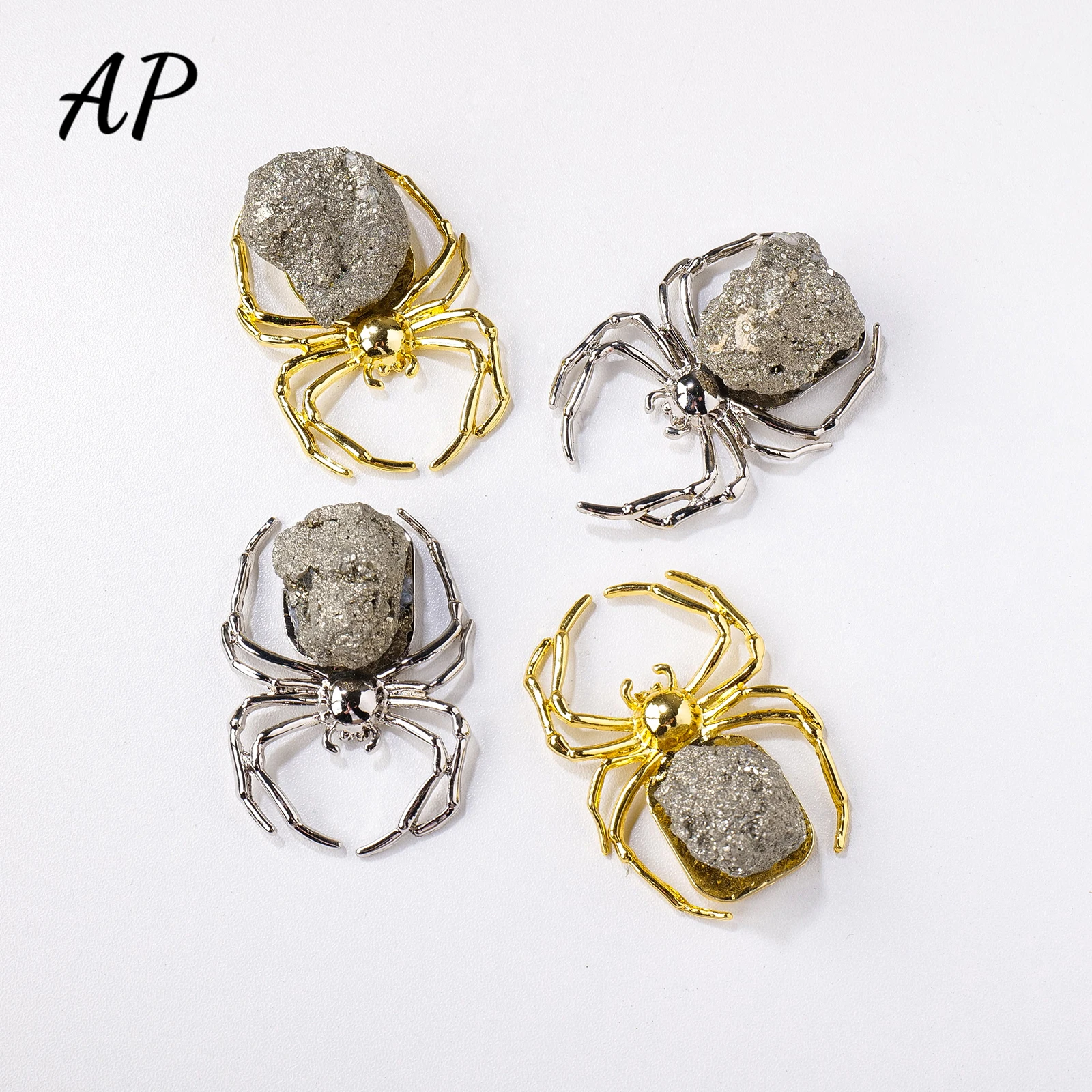 1PC Natural Crystal Chalcopyrite Raw Stone Spider Crystal Crafts Healing Gemstone Pyrite Scorpion Animal Figurine Home Decor
