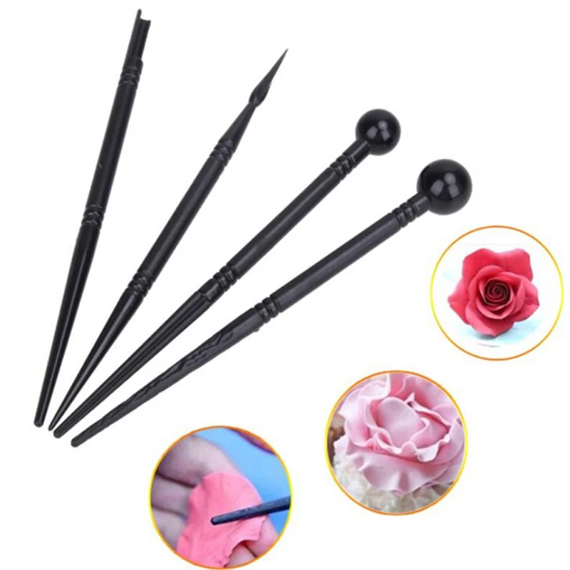 4 Pcs/Set Cake Carved Pens Flower Modelling Tools Fondant Cake Decorating Molds Tools Bakeware