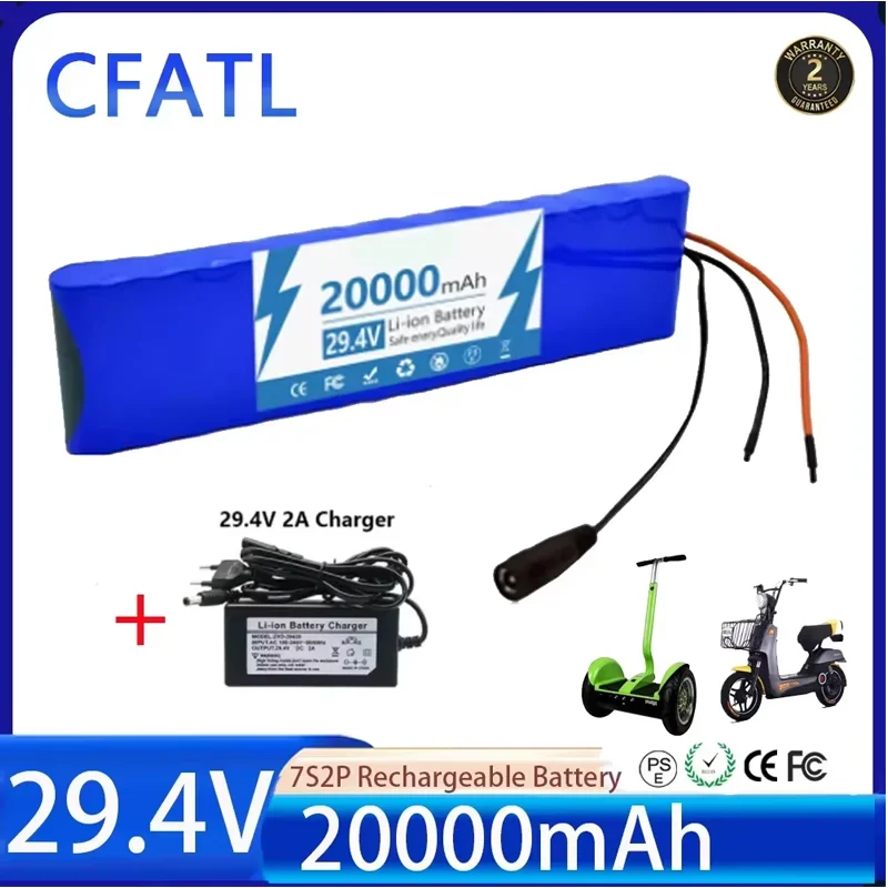 

NEW 7s2p 29.4V 20Ah 18650 Battery Lithium Ion Battery 29.4V 20000mAh for Electric Scooters Balancing Scooter