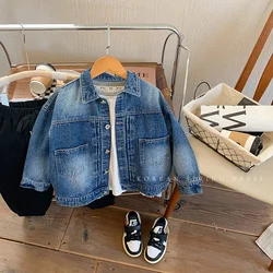 Boys Coat Jacket Cotton Outerwear Overcoat 2023 Jean Spring Autumn High Quality  Children's Warm Clothing