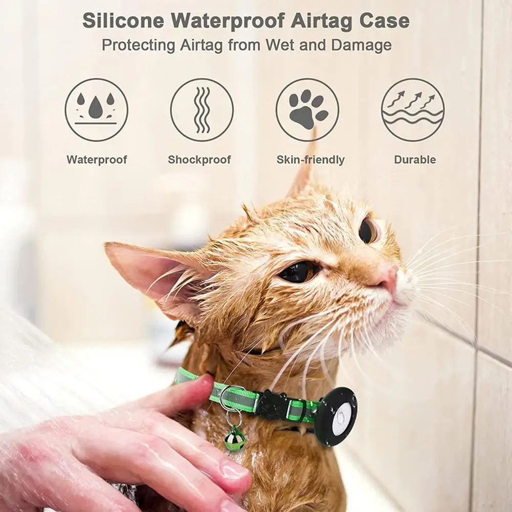 Airtag Case Collar for Cats with Protective Case for Anti Lost Locator Tracker Dog Accessories Reflective Pet Collars Airtag Cas