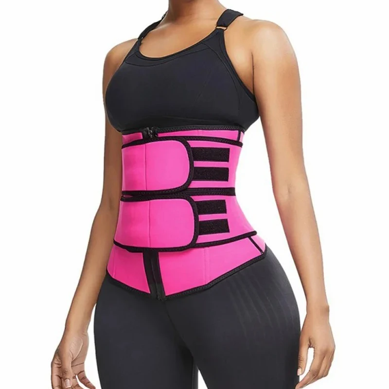 Cross-border WOMEN\'S Zipper Belly Retraction with Neoprene Shapewear New Sweat Belt Fitness Belt