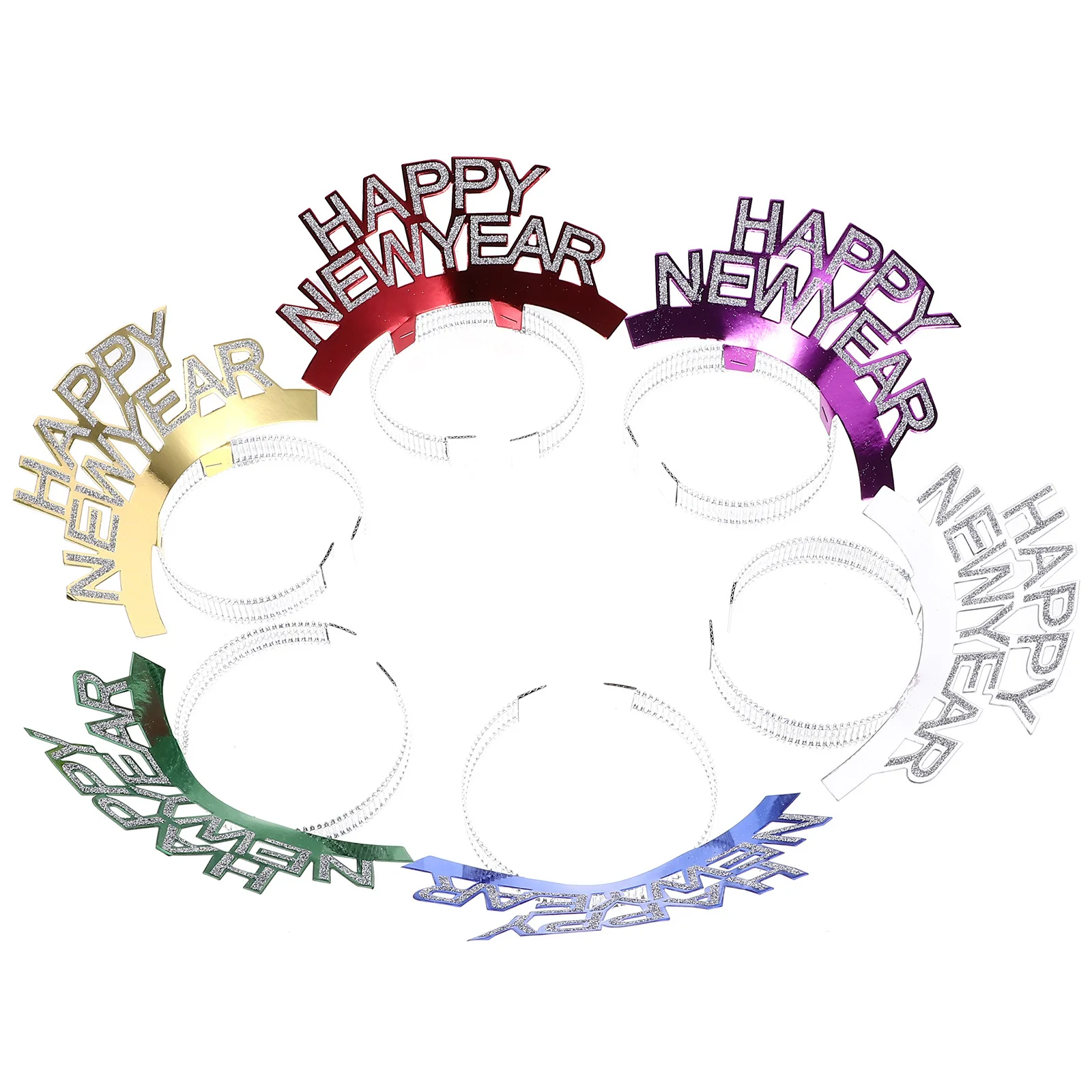 Bandeau irisé pour nouvel an, 6 pièces, fermoir à cheveux créatif, accessoires Photo de fête, fournitures de fête du nouvel an, accessoires de stand Photo